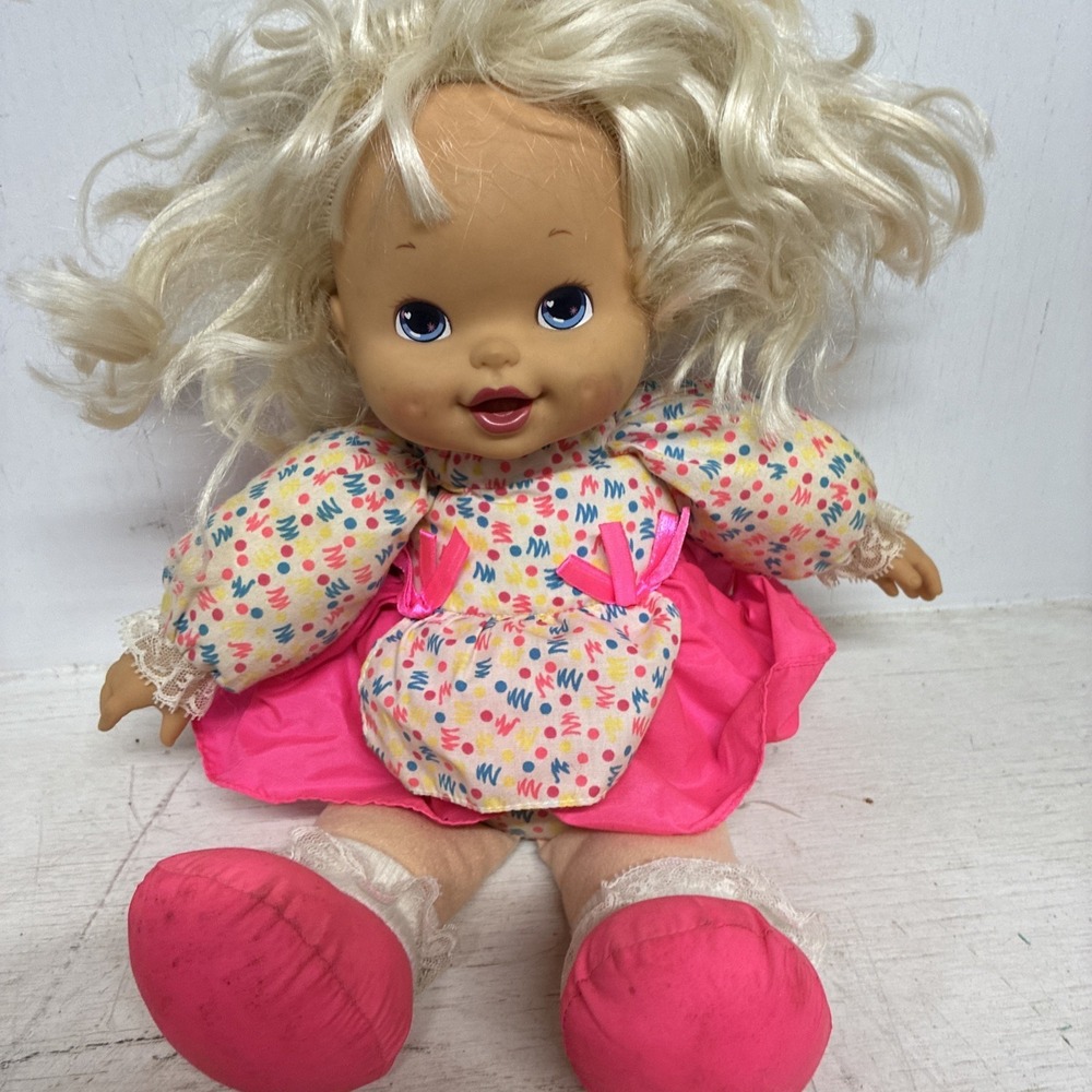 Vintage 1996 MGA Blonde Bouncy Baby Doll Giggles WORKS Singing Talking 90s Toy